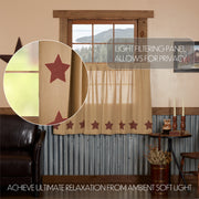 Burlap w/Burgundy Stencil Stars Tier Set of 2 L36xW36