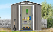 Patio 6ft x4ft Bike Shed Garden Shed; Metal Storage Shed with Adjustable Shelf and Lockable Door; Tool Cabinet with Vents and Foundation for Backyard; Lawn; Garden