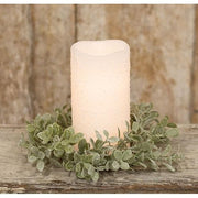 Flocked Laurel Candle Ring - 3.5"