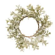 Flocked Laurel Candle Ring - 3.5"