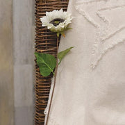 Blooming Sunflower Stem - White