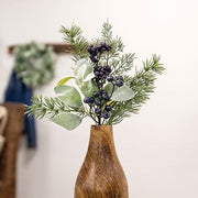 Royal Blue Berries - Cedar & Lamb's Ear Pick - 15"