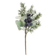 Royal Blue Berries - Cedar & Lamb's Ear Pick - 15"