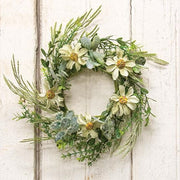 Rustic White Daisy Candle Ring - 4.5"