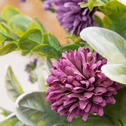 Violet Chrysanthemum and Lamb's Ear Bouquet