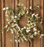 Winter Silver Dollar Wreath, 16"