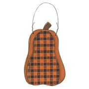 Layered Wood Buffalo Plaid Hanging Pumpkin  (2 Count Assortment)