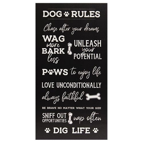 Dog Rules Sign - 8.5" x 16"