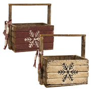Rustic Lath Snowflake Tote  (2 Count Assortment)