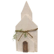 Rustic White Wooden Layered Church with Greenery