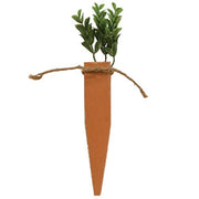 White or Orange Large Rustic Wood Carrot  (2 Count Assortment)