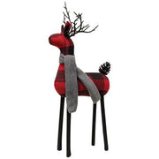 Black & Red Plaid Standing Deer with Scarf  (2 Count Assortment)