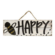 Skinny Lath Bee Happy/Kind Hanging Sign  (2 Count Assortment)