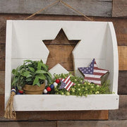 Farmhouse White Hanging Star Cutout Shelf