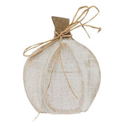 Rustic White Layered Wood Pumpkin Sitter - Small