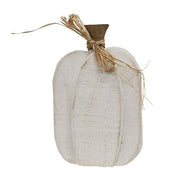 Rustic White Layered Wood Pumpkin Sitter - Medium