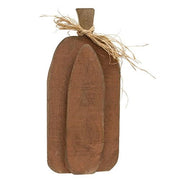 Rustic Orange Layered Wood Pumpkin Sitter - Large