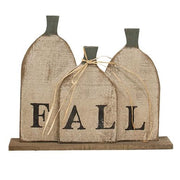 Rustic Wood "Fall" Pumpkin Patch on Base  (3 Count Assortment)