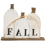 Rustic Wood "Fall" Pumpkin Patch on Base  (3 Count Assortment)