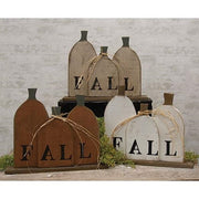 Rustic Wood "Fall" Pumpkin Patch on Base  (3 Count Assortment)