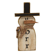 Hanging Lath "Brr" Top Hat or Beanie Snowman  (3 Count Assortment)