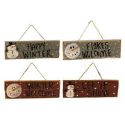 Flakey Snowman Sayings Sign  (4 Count Assortment)