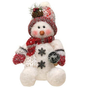 Plush Sitting Snowman - 11"H  (3 Count Assortment)