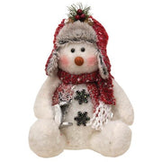 Plush Sitting Snowman - 11"H  (3 Count Assortment)