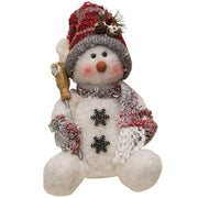 Plush Sitting Snowman - 11"H  (3 Count Assortment)