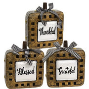 Resin Woven Harvest Basket Sitter  (3 Count Assortment)