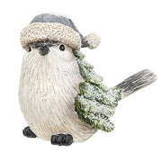 Resin Winter Dressed Pine Bird (3 Count Assortment)