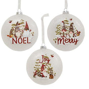 Frosted Glass Gnome Bulb Ornament (3 Count Assortment)