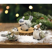 Resin Frosty Pine Bird  (3 Count Assortment)