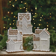 Glitter Resin Gingerbread Holiday Townhouse  (3 Count Assortment)