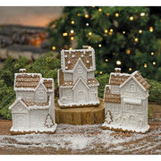 Glitter Resin Gingerbread Holiday Townhouse  (3 Count Assortment)