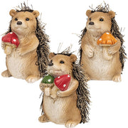 Resin Hedgehog with Mushroom  (3 Count Assortment)