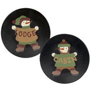 Lodge and Cabin Snowman Plate  (2 Count Assortment)