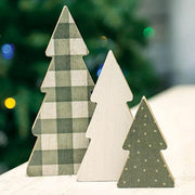 Country Print Chunky Trees (Set of 3)