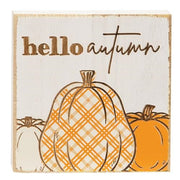 Hello Autumn Plaid Pumpkin Block  (2 Count Assortment)