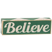 Plaid Joy Believe Peace Wooden Blocks (Set of 3)