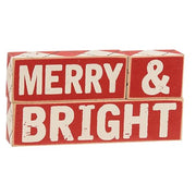 Plaid Merry & Bright Wooden Blocks (Set of 3)