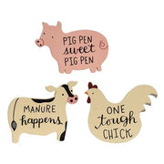 Barnyard Sayings Farm Animal Magnets (Set of 3)