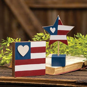 Heart Flag Square Block