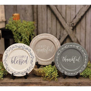 Always Grateful Floral Band Plate  (3 Count Assortment)
