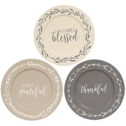 Always Grateful Floral Band Plate  (3 Count Assortment)