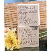 Best Friends Bring Wine Block (2 Count Assortment)