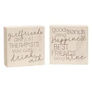 Best Friends Bring Wine Block (2 Count Assortment)
