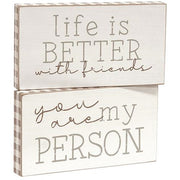 Life Is Better With Friends Block  (2 Count Assortment)