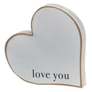 Love You More Distressed Chunky Hearts (Set of 2)