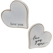 Love You More Distressed Chunky Hearts (Set of 2)